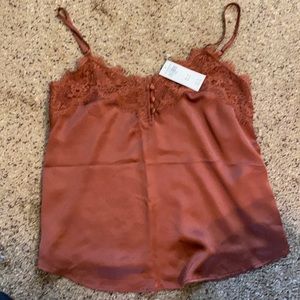A&F silk lace trim cami